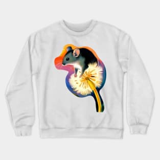 Field Mouse on Dandelion Seeds Crewneck Sweatshirt